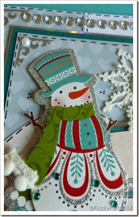 jewelled snowman Christmas Card