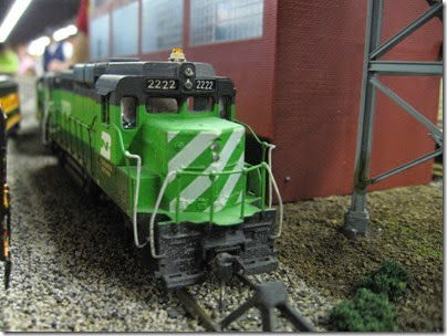 IMG_5444 Burlington Northern GP30 #2222 on the LK&R HO-Scale Layout at the WGH Show in Portland, OR on February 17, 2007