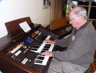Past President, George Watt, played the arrival music for us on the Club's Techncis GA3