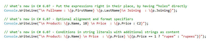 What's new in C# 6.0 - String Interpolation (www.kunal-chowdhury.com)