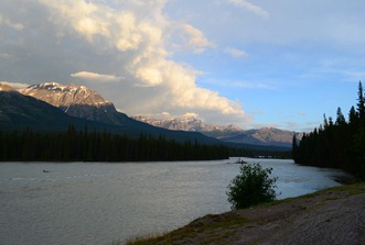 dawn on the Athabasca River