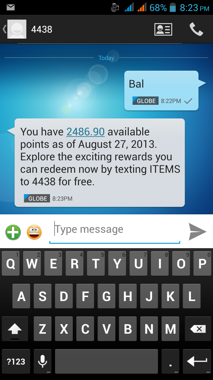 globe rewards balance