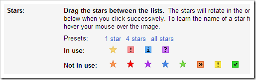 Gmail multiple stars setting