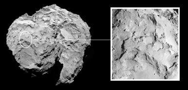 local J do cometa Churyumov-Gerasimenko