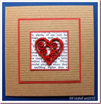 Wooden Heart on Kraft Card