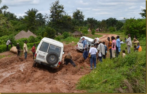 vehicle stuck in the mud