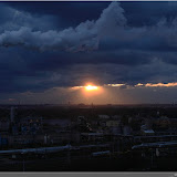 die Sonne geht unter über Berlin
