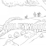 HOLLYWOOD COLORING PAGE UNIVERSAL STUDIOS