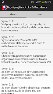 Lastest Najvtinejšie výroky Prezidenta APK for Android