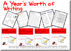 A Year's Worth of  Writing - 4 writing journals in one pack by Raki's Rad Resources