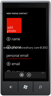 Screenshot 4 : How to Save Email Address in WP7 using the SaveEmailAddressTask?