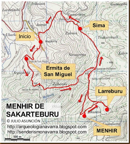 Mapar ruta Menhir de Sakarteburu