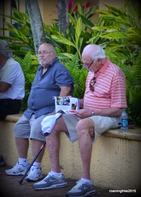 Two old guys, probably waiting on their wives!