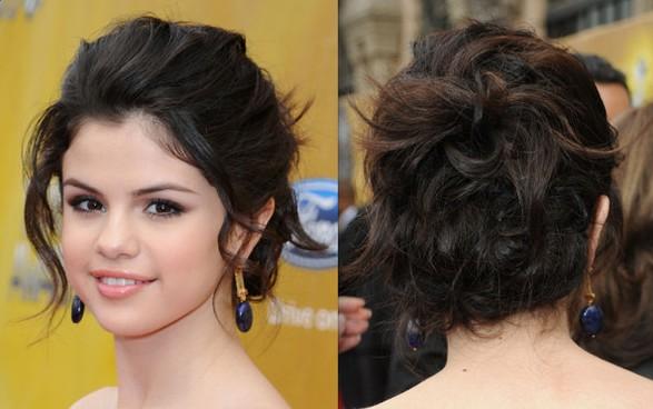 Selena Gomez Updo hairstyles for prom