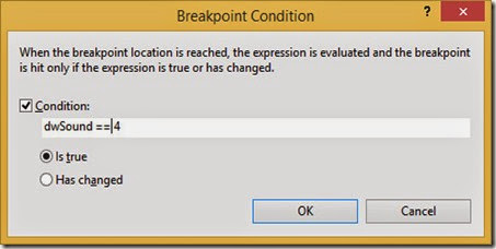 Conditional breakpoint Conditional breakpoint