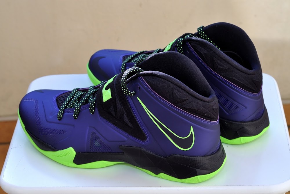 lebron soldier 7 purple and green