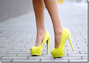 YELLOW platform heels via the simply luxurious life