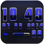 Digi Clock Widget Blue Saphir