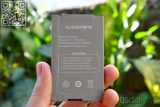 Cloudfone Thrill 430x Review battery