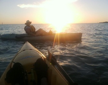 sunset with pam in kayak2