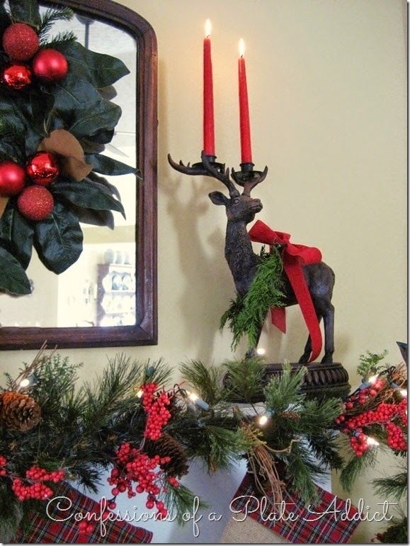CONFESSIONS OF A PLATE ADDICT Tartan and Magnolia Christmas Mantel CONFESSIONS OF A PLATE ADDICT Tartan and Magnolia Christmas Mantel