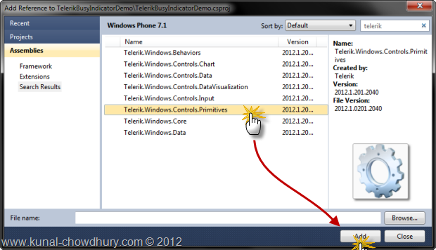 Add Telerik.Windows.Controls.Premitives Library Reference Add Telerik.Windows.Controls.Premitives Library Reference