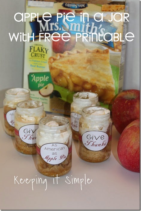 #ad Apple-pie-in-a-jar-with-free-printable #ThankfullySweet