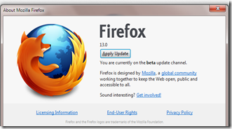 ตั้งค่าการอัพเดท Firefox