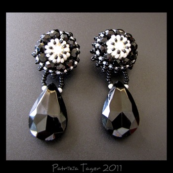 Black Rosette earrings 01 copy