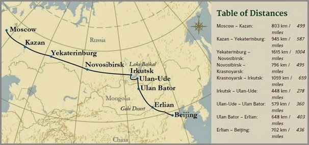 Trans Siberian Mongolian Railway Map