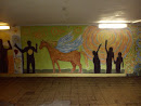  Mural Ludzie,Światła i Pegaz