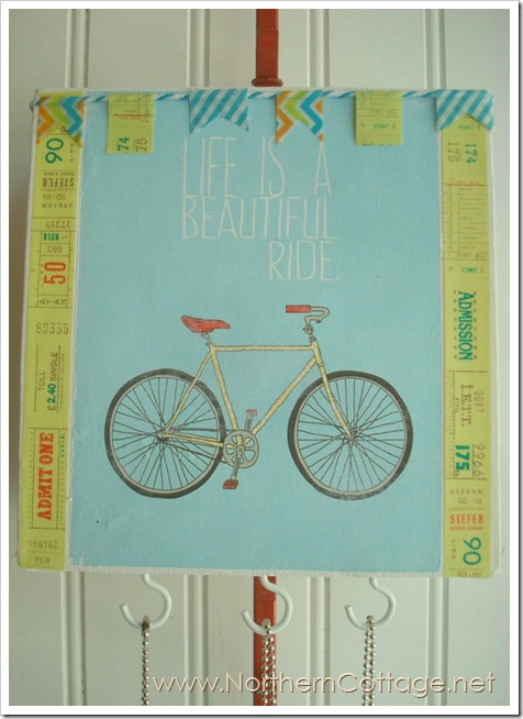 bicycle jewelry canvas @NorthernCottage.net