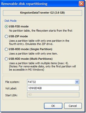 BOOTICE Removable disk repartitioning