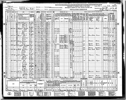 1940 United States Federal Census for Ruby Clark