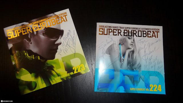 Super Eurobeat 223 & 224 signed by Stefano, ACE & Domino in Pozzolengo, Italy 