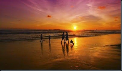 best sunset moment in beach