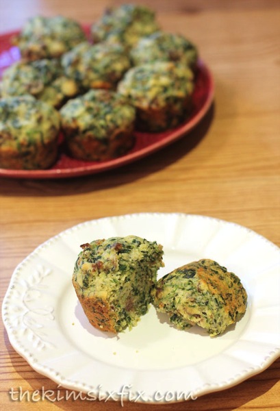 Parmesean spinach cornbread muffins