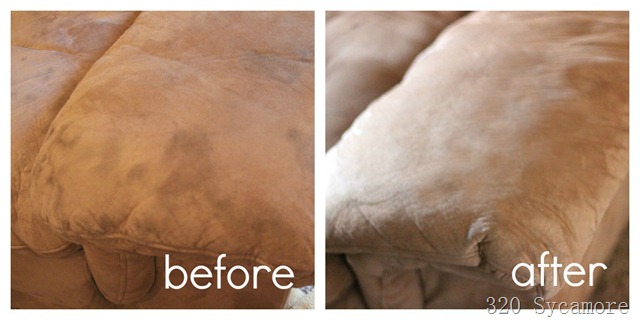 sofa before after rubbing alcohol in bottle