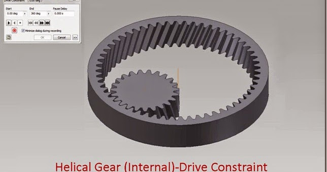 Helical Gear (Internal)-Drive Constrain-Autodesk Inventor 2012 (with  caption and audio narration) - 3D Solid Modelling Videos