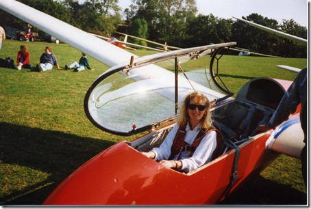 Linda's first gliding lesson