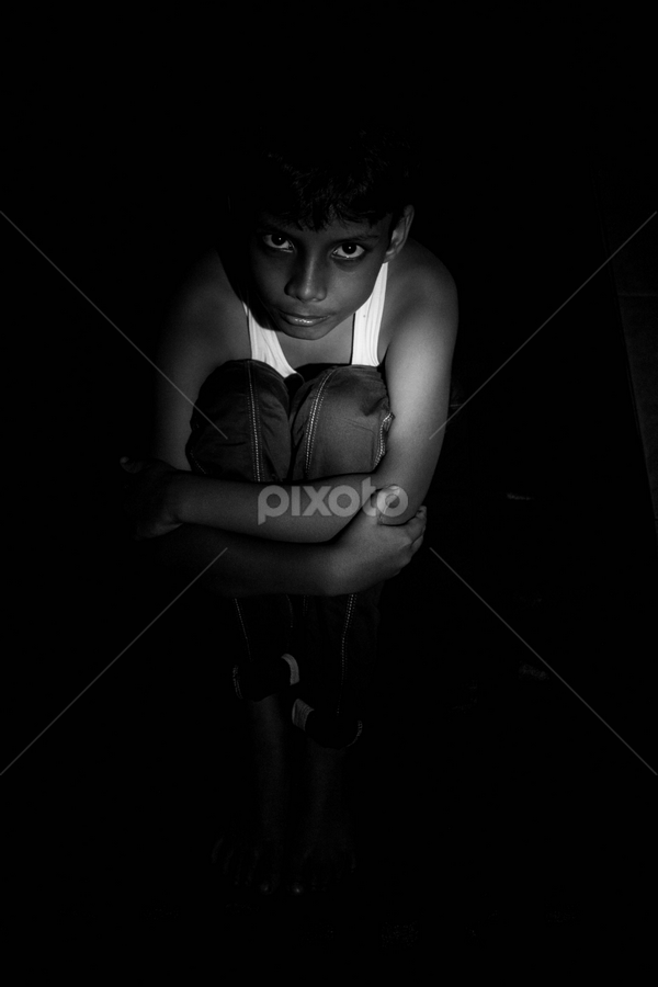 angry by Srimanta Ray - Black & White Portraits & People
