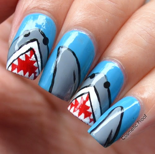 Shark Week Nail Art