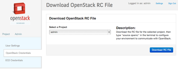 Openstack rc