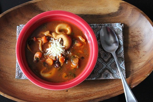 cheese tortellini and black bean soup