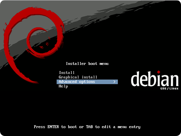 debian_installer boot menu