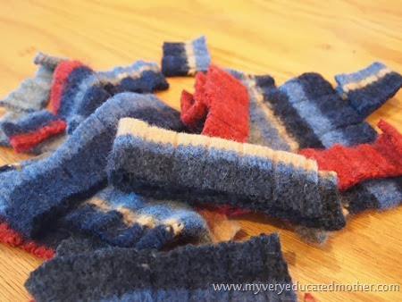 2 Wool Sweater in Pieces #DIY #recycledcraft #giftidea #greenliving