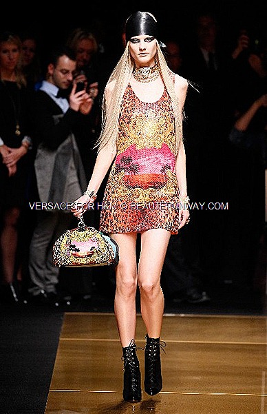Versace H&M New York Iconic Sequins Dress Runway Show Donatella Versace
