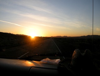 sunrise traveling east on I-10 from Indio