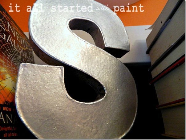 faux_metallic_silver_letter_with_paint for its_a_cinch