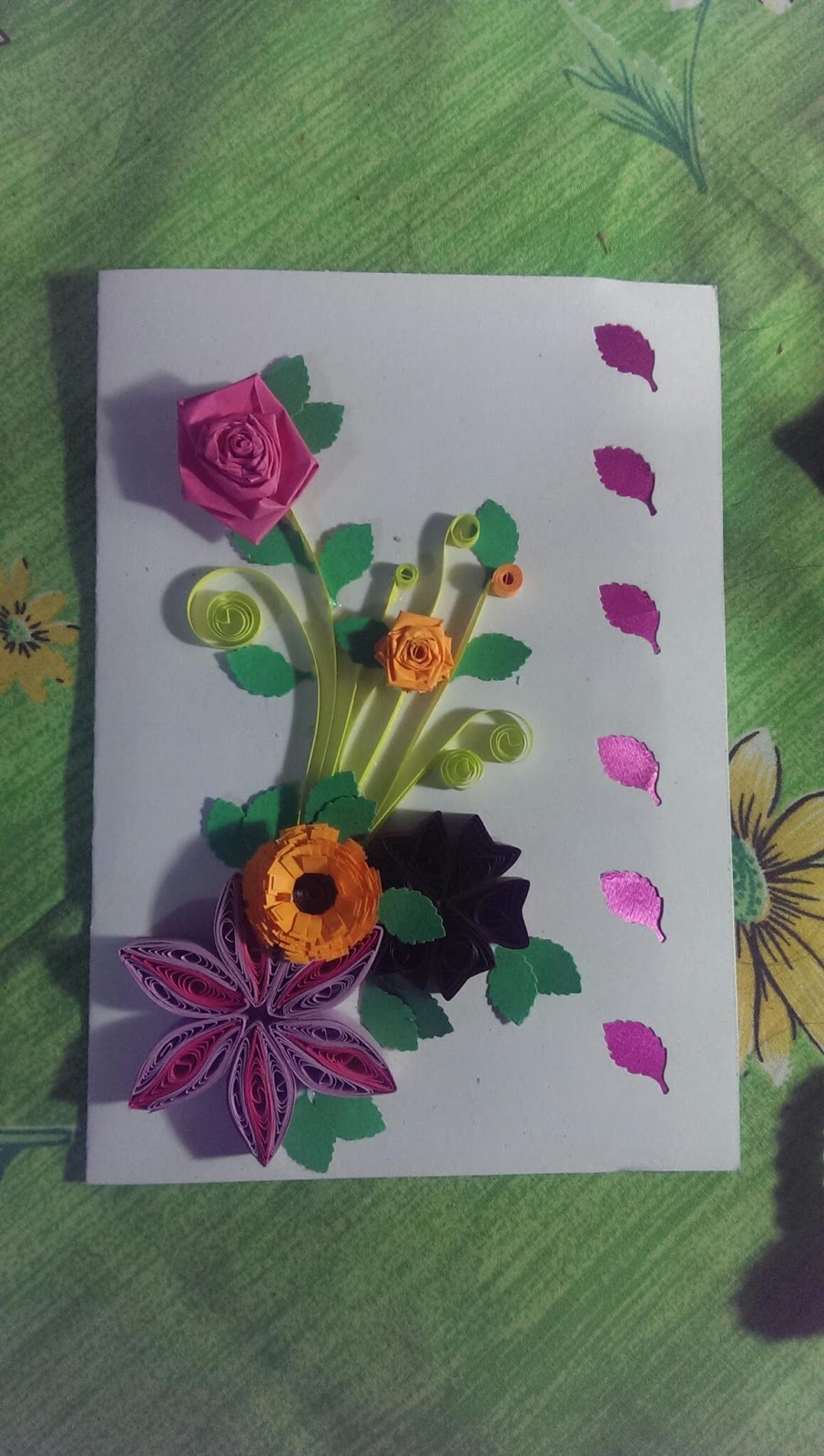 Priscilla's creative zone Quill card with mix medium